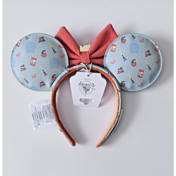 Disney-Park\'s 2024 Loungefly Flower & Garden Orange Bird Mickey Ears Headband